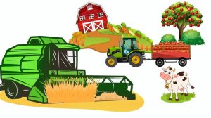 Осень - На ферме собирают урожай - Развивающий мультфильм для детей