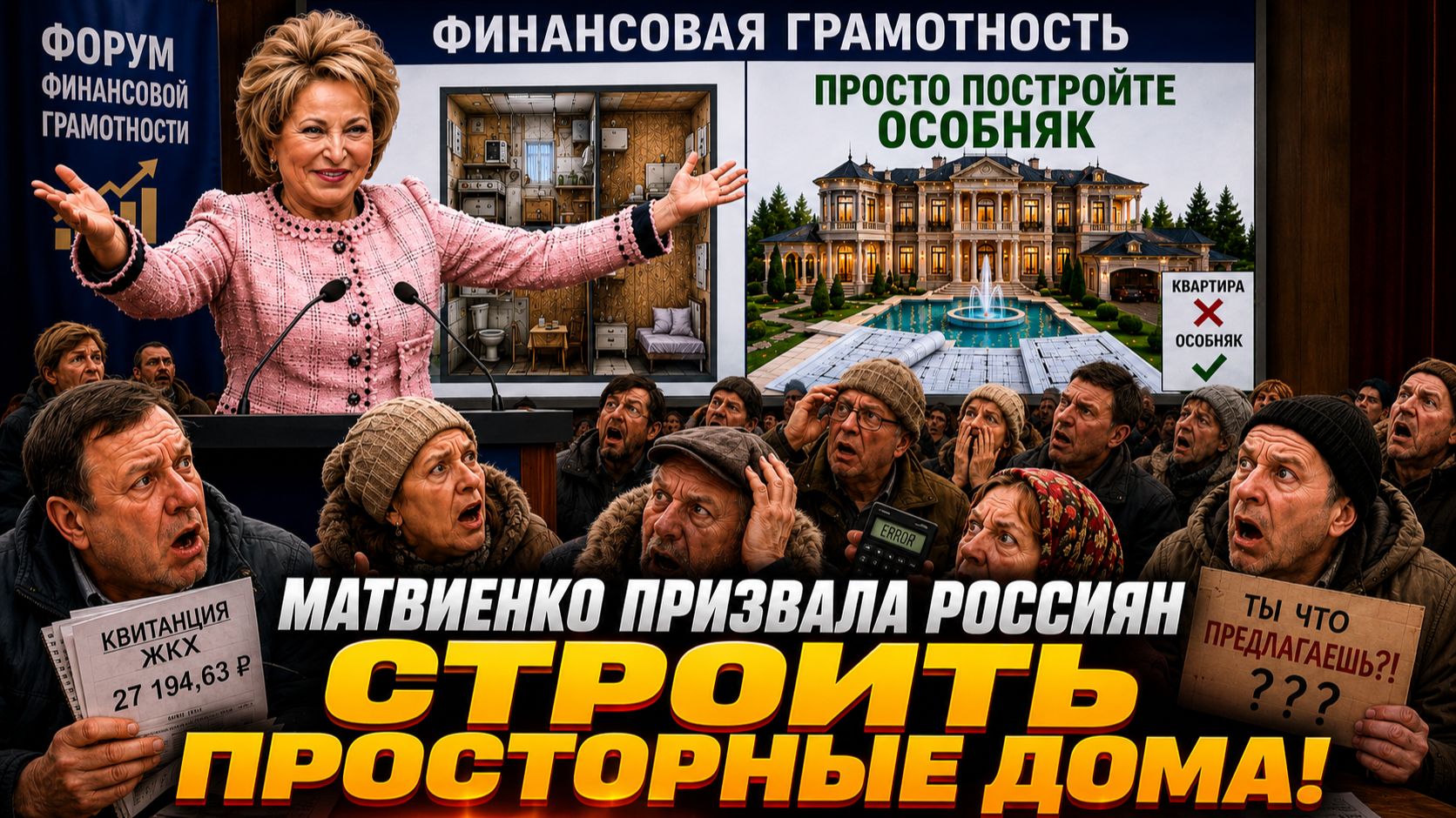 Матвиенко посоветовала россиянам строить просторные дома и не ютиться в маленьких квартирах 🤣🤣🤣🍿 смотреть онлайн