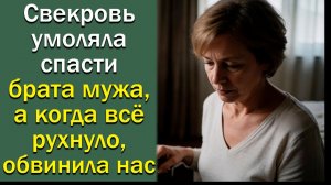 Свекровь умоляла спасти брата мужа, а когда всё рухнуло, обвинила нас
