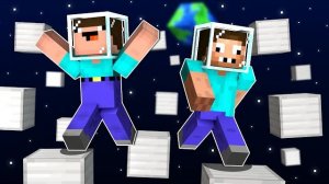 НУБ И ПРО ПАРКУРЯТ В КОСМОСЕ МАЙНКРАФТ ! НУБИК ПРОХОДИТ ПАРКУР ТРОЛЛИНГ В MINECRAFT