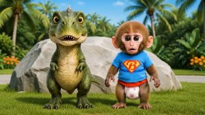 🐒 Обезьянка играет вместе с динозавриком 🦖