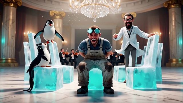 🐧🎭 ФАНТАСТИЧЕСКИЙ МАСКАРАД: Пингвины в костюмах супергероев и принцесс танцуют до утра!