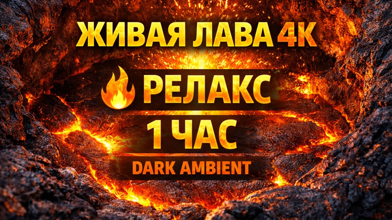 🌋 ЖИВАЯ ЛАВА В ВУЛКАНЕ TV 4K 🔥 Dark Ambient | 1 ЧАС РЕЛАКСА, МЕДИТАЦИИ И ФОНА ДЛЯ Телевизора смотреть онлайн