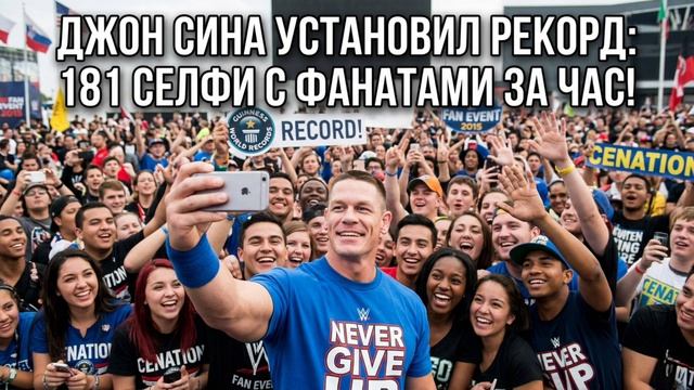 Рекорд Джона Сины по селфи за час / John Cena's 1-Hour Selfie World Record смотреть онлайн