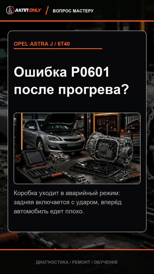 Opel Astra J 6T40: P0601 после прогрева