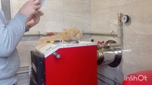Установка термо регулятора тяги на твердо топливный котёл.🧑🔧🧑🔧🧑🔧🧑🔧🧑🔧🧑🔧