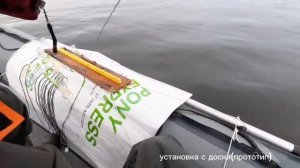 Установка продольника поперек реки.