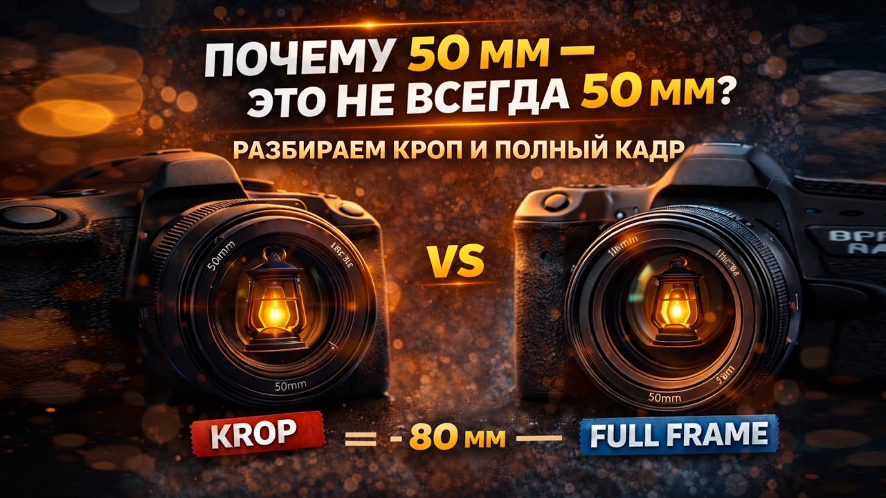 Почему 50 мм - это не всегда 50 мм? Разбираем кроп и полный кадр смотреть онлайн