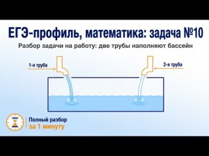 N 10, вариант 3, ЕГЭ-профиль, Ященко, 2026. Каждая из двух труб с одинаковой пропускной...