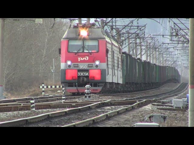 Электровоз 3ЭС5К 950 С грузовым поездом Вос Сиб жд смотреть онлайн
