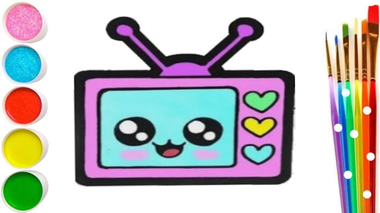 How to draw television for kids /Bolalar uchun Televizor rasm chizish/рисовать телевидение для детей смотреть онлайн