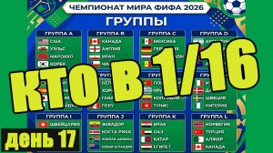 ЧМ 2026. День 17. Кто в плей-офф Результаты, расписание, таблицы.