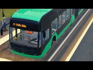 Поездка на электробусе BYD 18m eBus (сочленённый) по маршруту 11 в игре Bus Stimulator CityRide