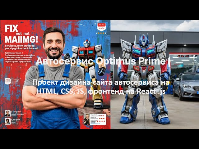 Автосервис Optimus Prime HTML CSS JS React js смотреть онлайн