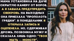 Свекровь попала на скрытую камеру на даче… То, что я увидела в записи, разрушило всё