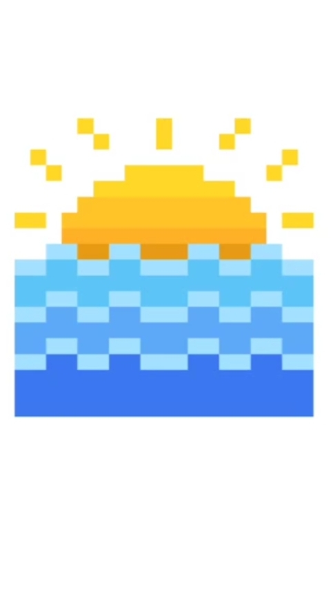 Pixel Art | Рисую закат солнца на фоне моря 🌄