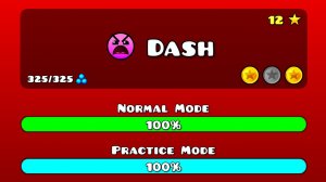 прохождение уровня «DASH» в Geometry Dash