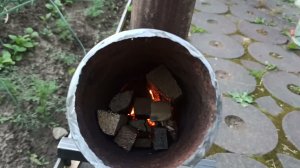 Печь «ракета» своими руками. Пробный пуск.