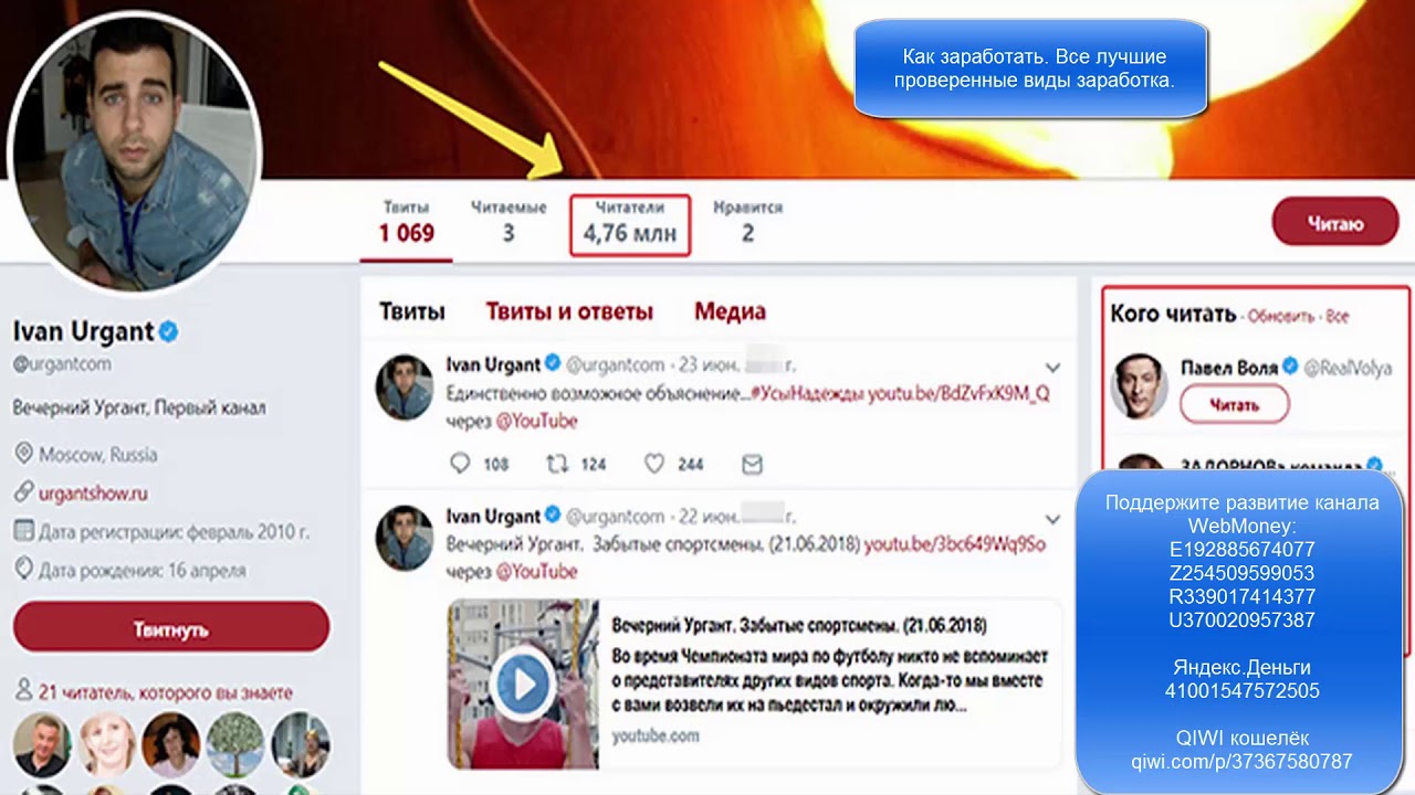 Как заработать в социальной сети Твиттер Twitter смотреть онлайн