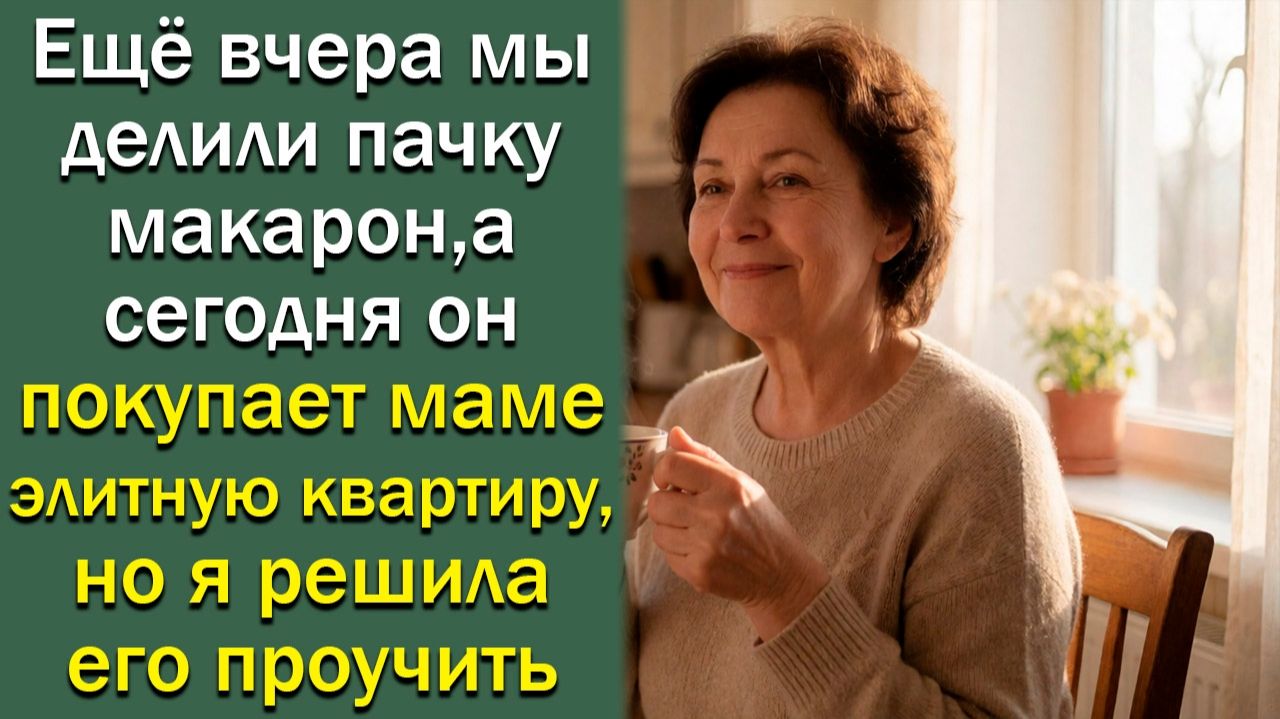 Еще вчера мы делили пачку макарон, а сегодня он покупает маме элитную квартиру, но я решила смотреть онлайн