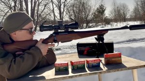 Карабин 145 Лось .308Win стрельба барнаульскими патронами. Новый прицел Veber Wolf Alfa 3-12*42