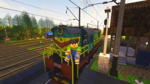 ВЛ 11М-  на переезде. Minecraft  immersive railroading