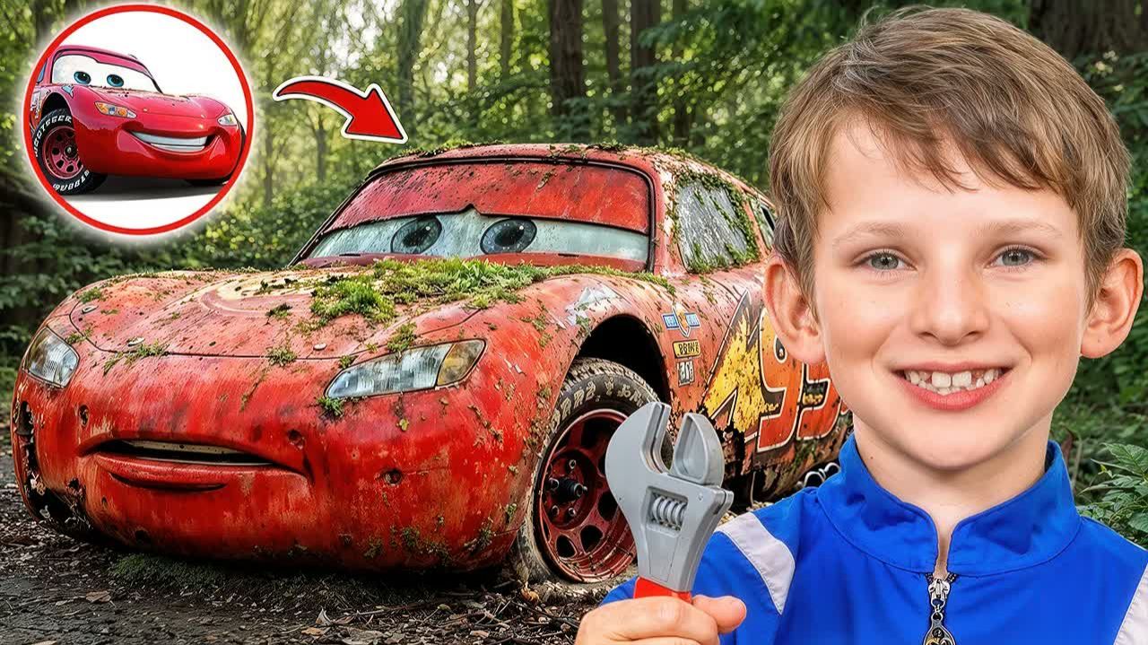 Играем в механика с игрушкой Молния Маккуин