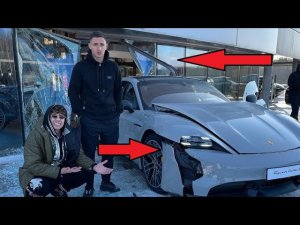 ЛИТВИН РАЗБИВАЕТ ВИТРИНУ PORSCHE (С ДВУХ РАКУРСОВ)