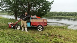 Поездка за дровами на мотоблоке Агро на литые  колесах.