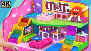 Постройте мини-домик Rainbow Candy M&M с 4 комнатами из картона ❤️ Миниатюрный картонный домик своим
