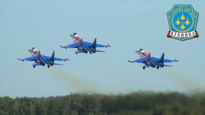 «Русские Витязи», высший пилотаж на Су-35с (Su-35s). Аэродром Кубинка, форум «Армия-2021».