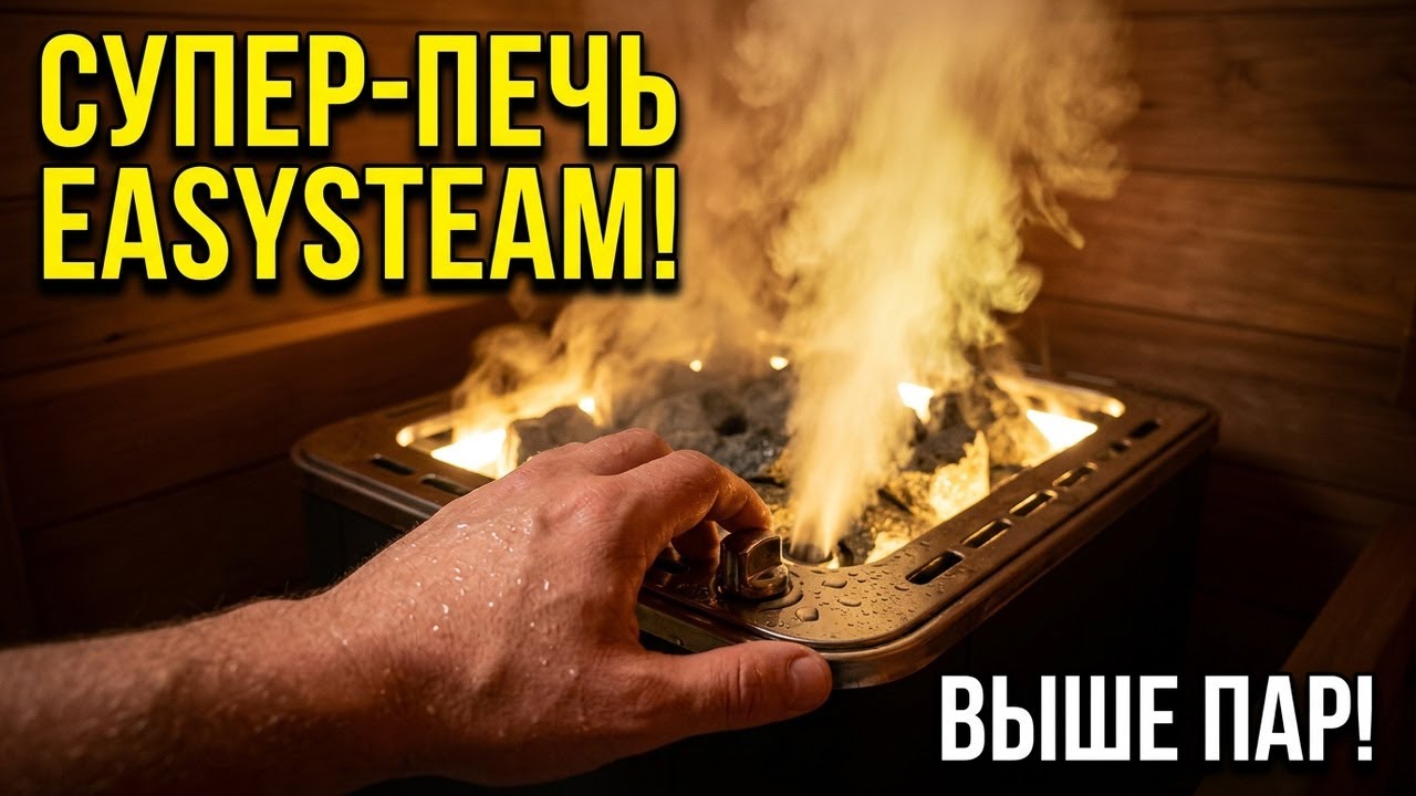 Баня с печью EASYSTEAM | Теплая атмосфера, подсветка и удобные полки смотреть онлайн