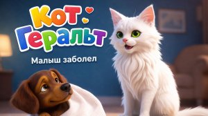 Кот Геральт😸 Малыш заболел.Поучительный детский мультик💛