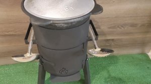 Комплект печь для казана 4-6 литров и сам казан 6 литров, в подарок шумовка или половник