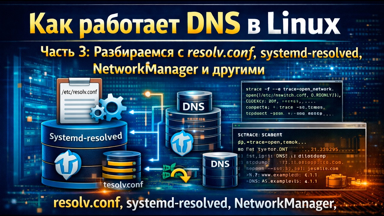 Как работает DNS в Linux. Часть 3: Разбираемся с resolv.conf, systemd-resolved, NetworkManager смотреть онлайн