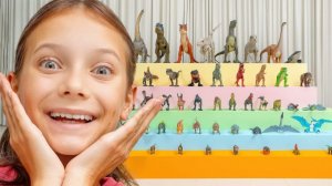 Челлендж с 50 игрушками-динозаврами _ Игра в прятки