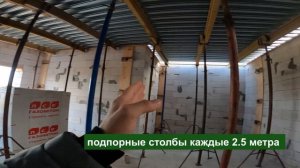 Монолитное перекрытие дома из газобетона #плоскаякровля