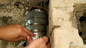 Ремонт треснувшей чугунной канализации. Ремонт чугунного стояка. Sewer repair.