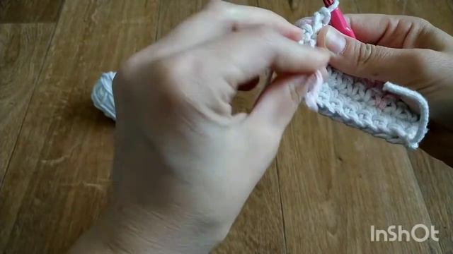 Техника жаккард поворотными рядами крючком