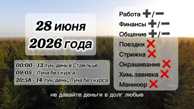 Гороскоп 28 июня 2026 года, лунный день смотреть онлайн