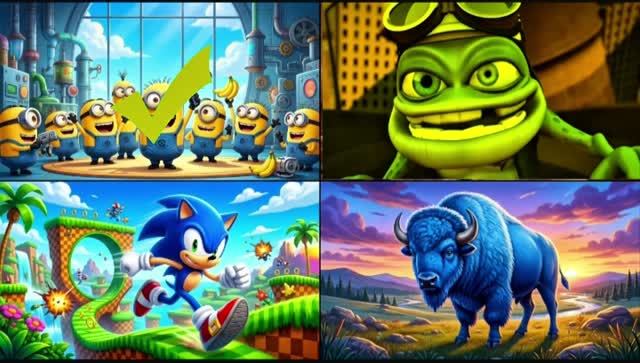 МУЛЬТИКИ ДЛЯ ДЕТЕЙ Minios vs Crazy Frog vs Sonic vs Blue B СМЕШНАЯ КАТАСТРОФА 💥🦖 смотреть онлайн