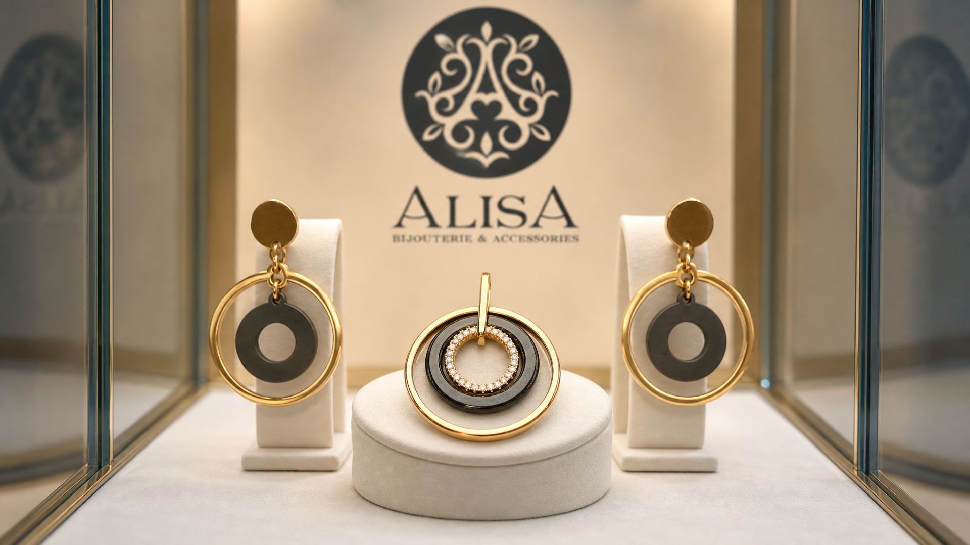 Гарнитур Бинна, Серьги+Кулон (Позолота, Керамика ) "AlisA", А6-003 смотреть онлайн