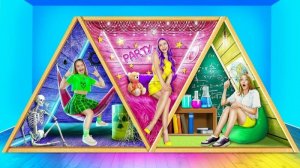 Маленький Домик для Тройняшек! Строим Секретную Комнату для Сестёр Тим Тин