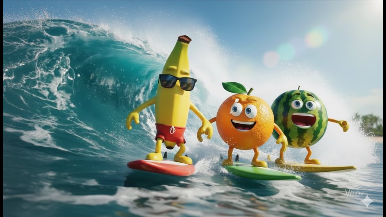 Фруктовая гонка в бассейне 🍉🍌🍊 | Весёлый мультфильм для детей смотреть онлайн