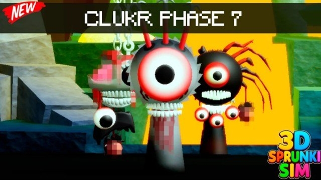Как получить новые значки Clukr Phase 7 в 3D симуляторе Sprunki - Roblox смотреть онлайн