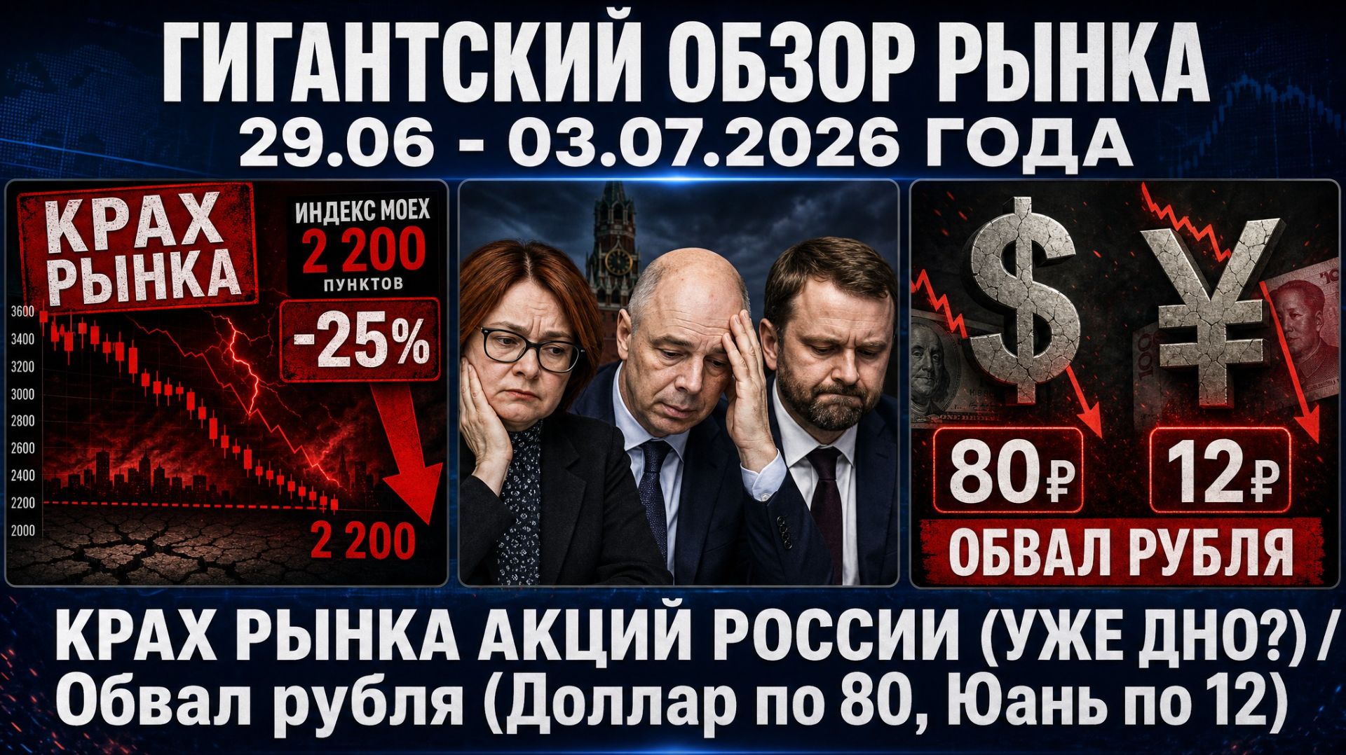 Гигантский обзор рынка / КРАХ РЫНКА АКЦИЙ РОССИИ (УЖЕ ДНО?) / Обвал рубля (Доллар по 80, Юань по 12) смотреть онлайн