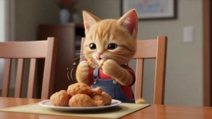 🐱🍗 Когда коты правят обеденным столом# семейство жареных цыплят, разрушившее Интернет!😻🔥