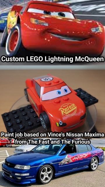 LEGO Молния Маккуин с покраской от машины Винса Nissan Maxima из Форсажа