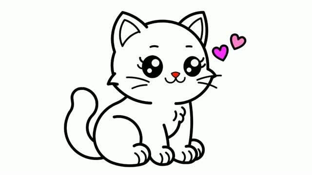 КАК НАРИСОВАТЬ МИЛОГО КОТЕНКА смотреть онлайн