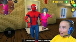 ЗЛАЯ УЧИТЕЛЬНИЦА МИСС ТИ против СПАЙДЕРМЕНА Scary Teacher 3D